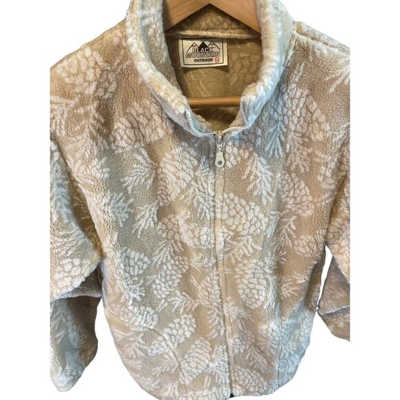 Black Mountain Tan White Full Zip Fleece Jacket Sz XS - Picture 4 of 9